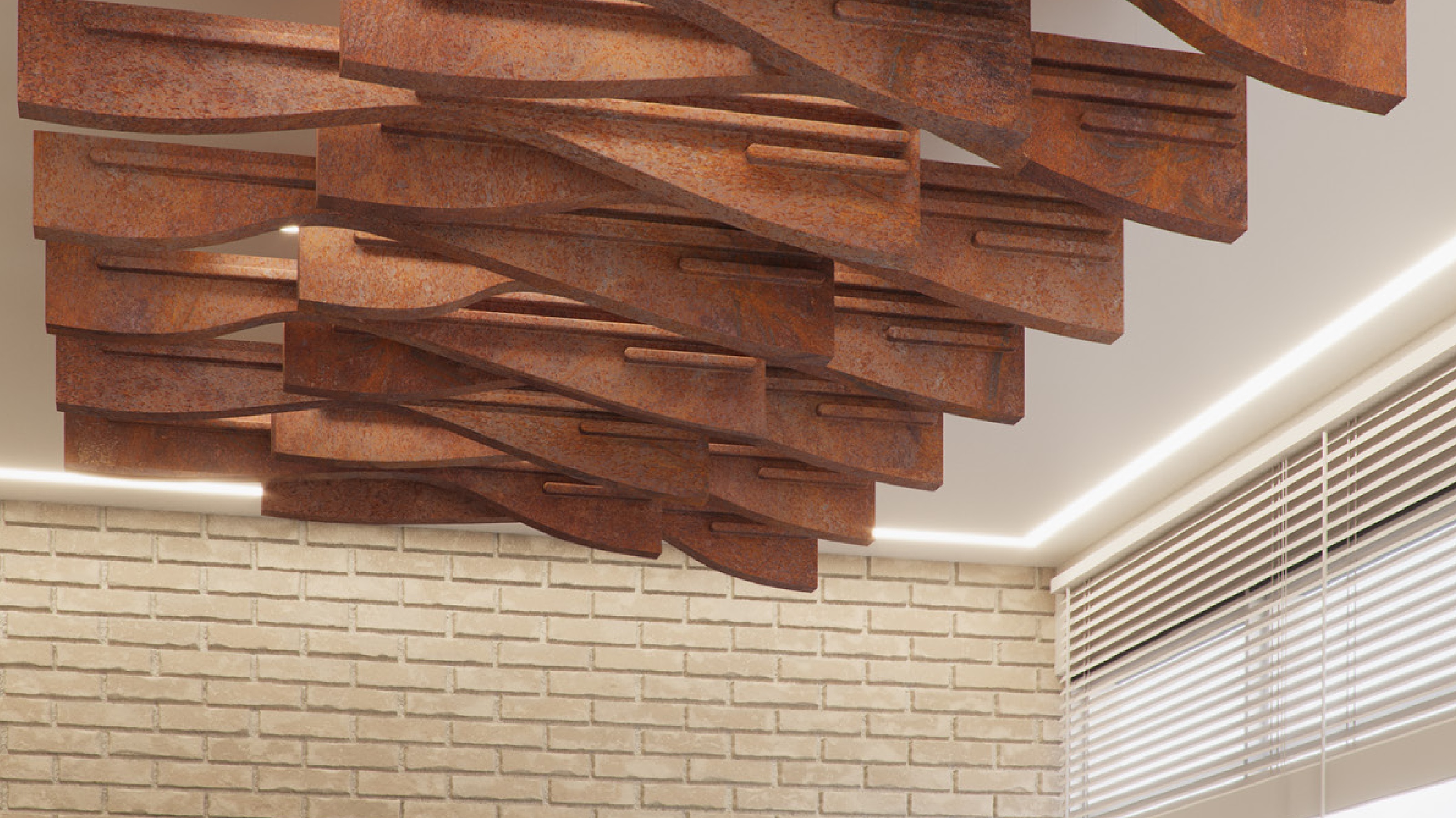 BAFFLE CLASSIC TRAPEZIUM WAVE - DECOR PRINTED - HIGH RELIEF