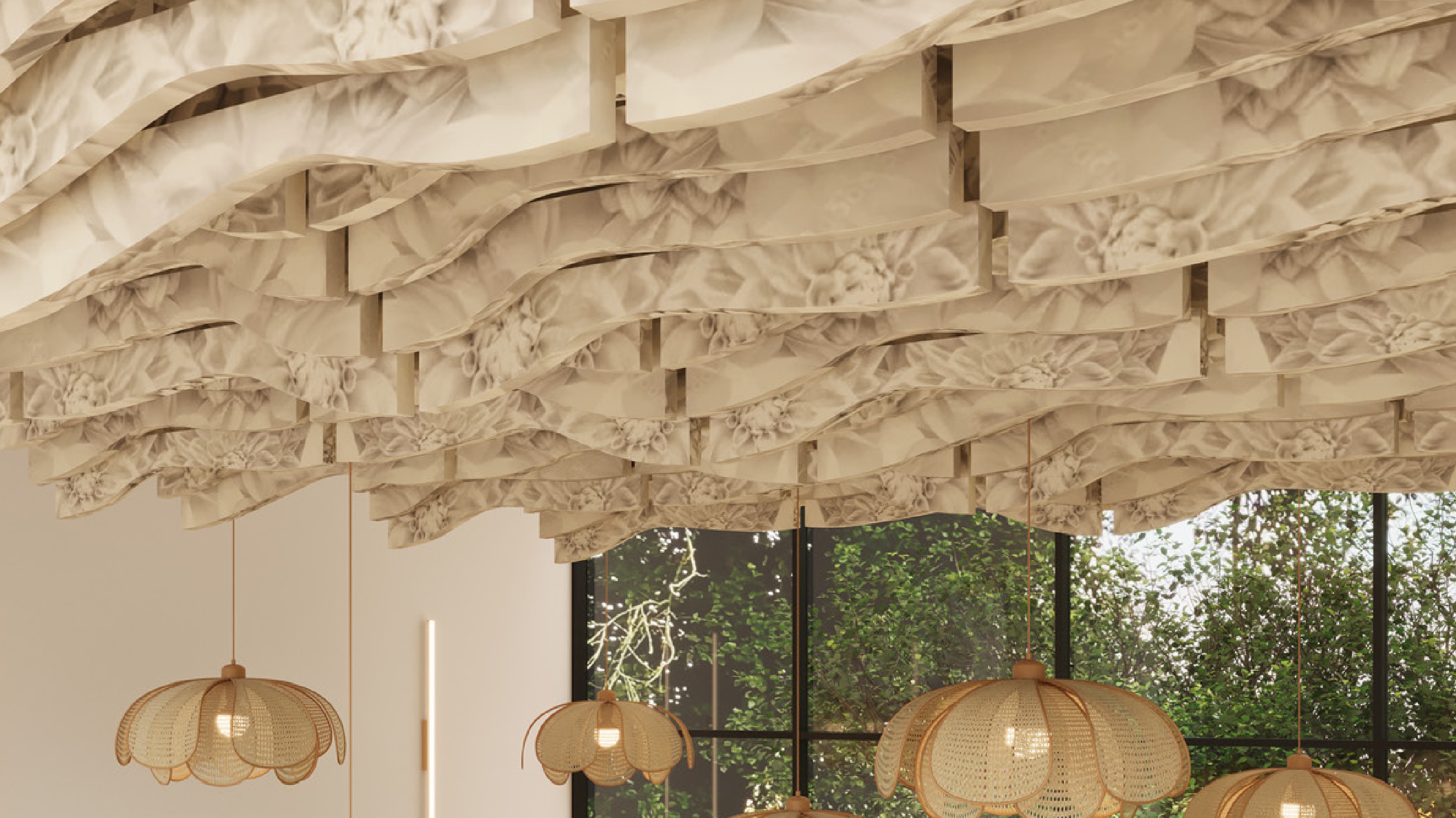 BAFFLE CLASSIC TRAPEZIUM WAVE - DECOR PRINTED